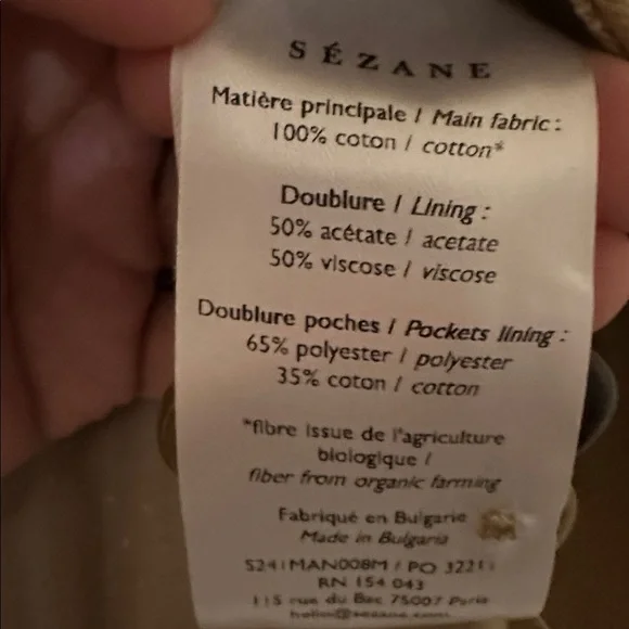 Sezane Scott Trench Coat 100% Cotton - Picture 4 of 6